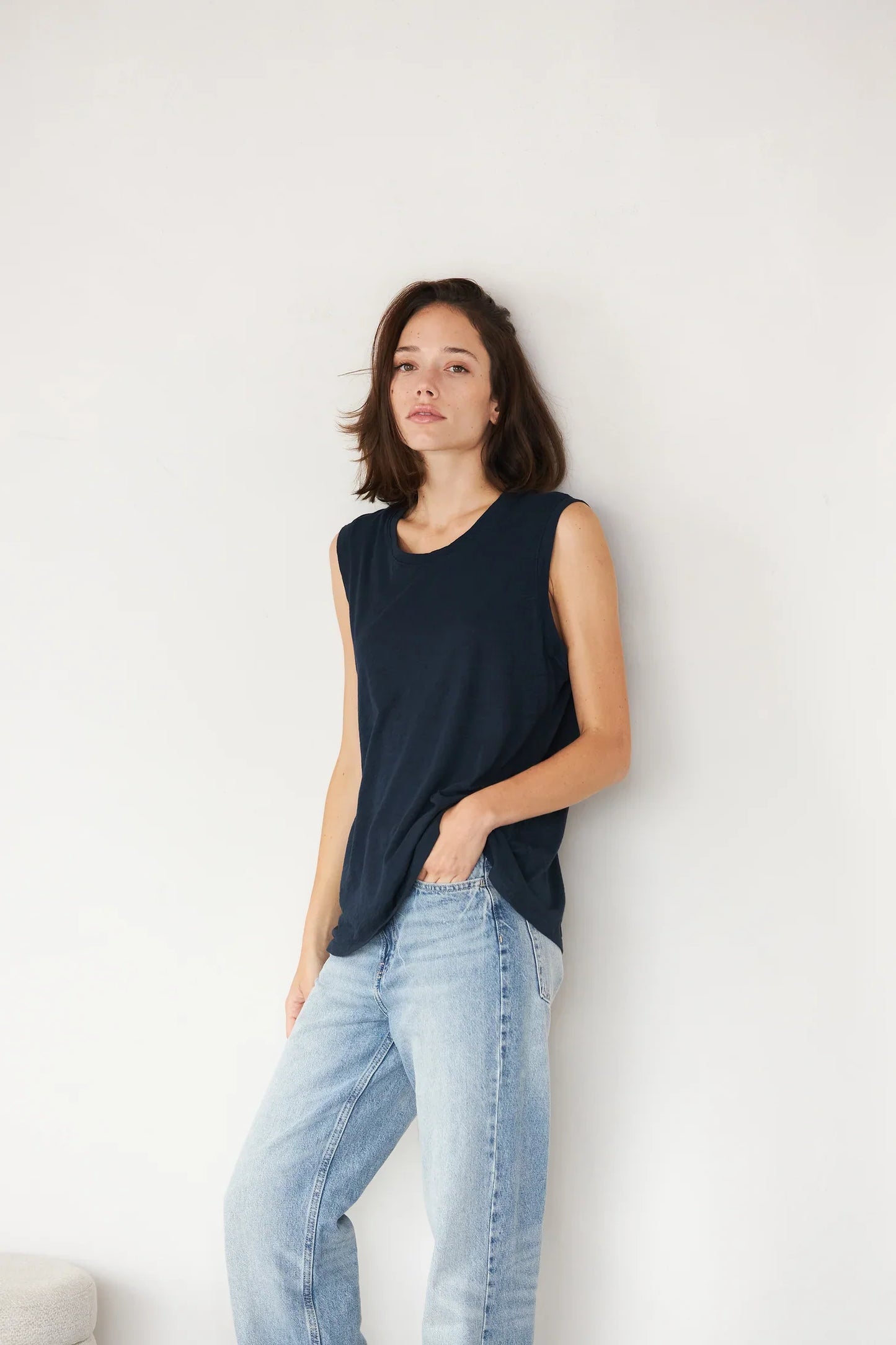 It is Well L.A - SS24 - Muscle Tee in Black - on model front 1