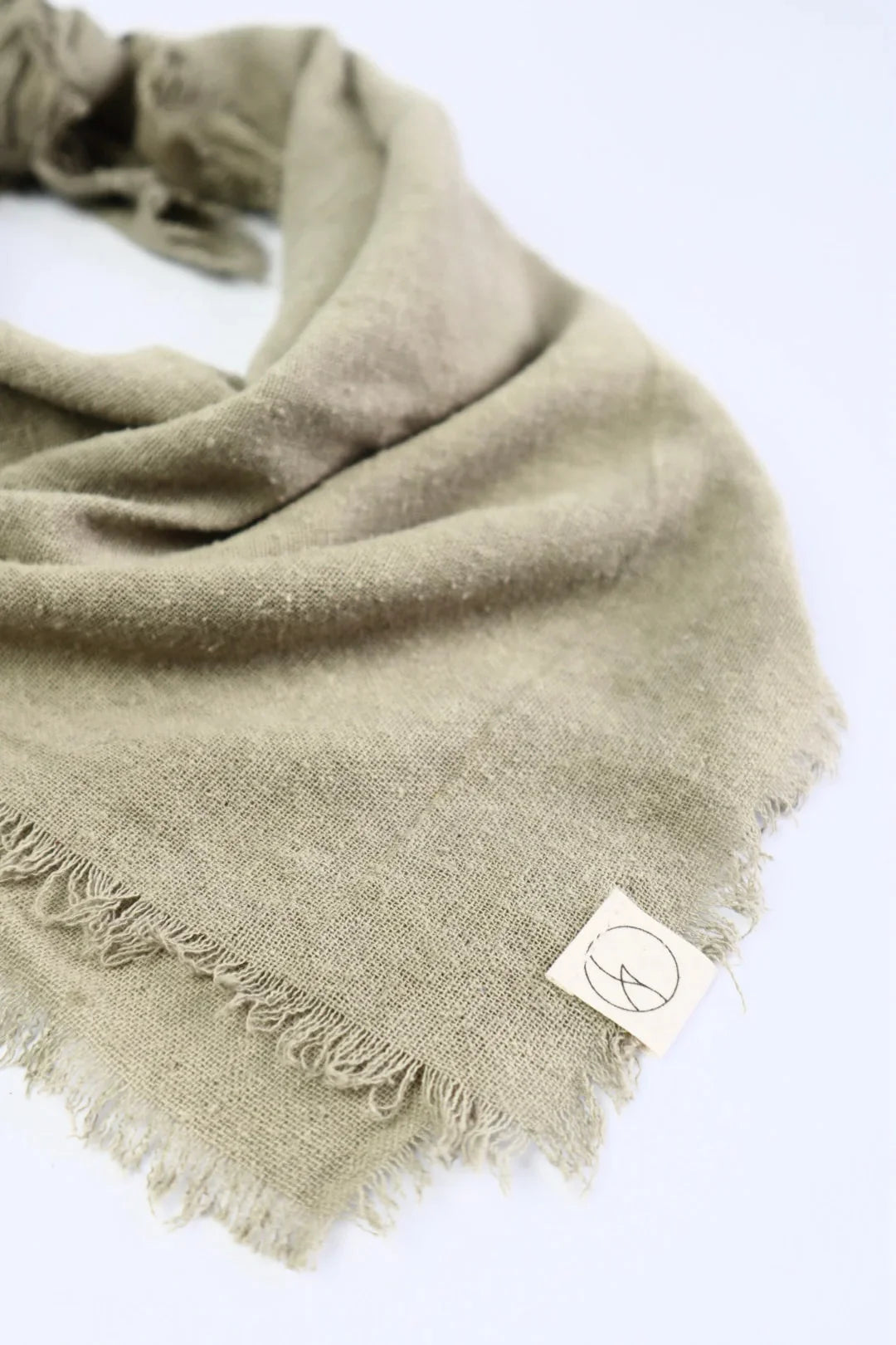 Eco Raw Studio - SS24 - Raw Silk Bandana in Sage Grey - close-up 2