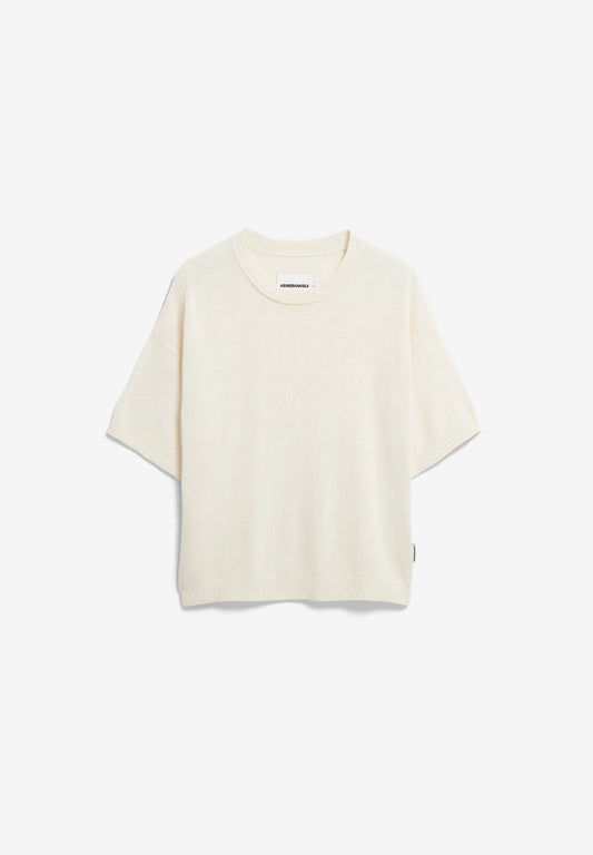 Linen Blend Knit Sweater in Undyed – ARMEDANGELS Canada front flatlay