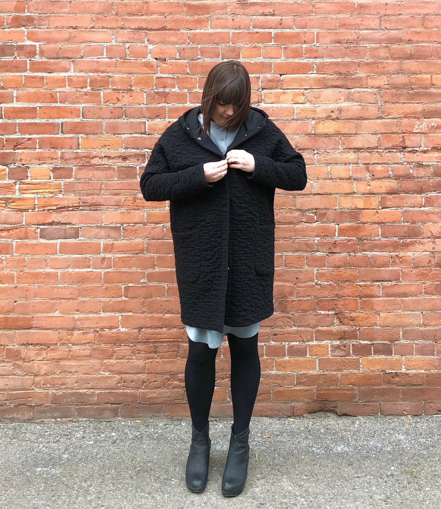 Pastel Autumn Coat in Black