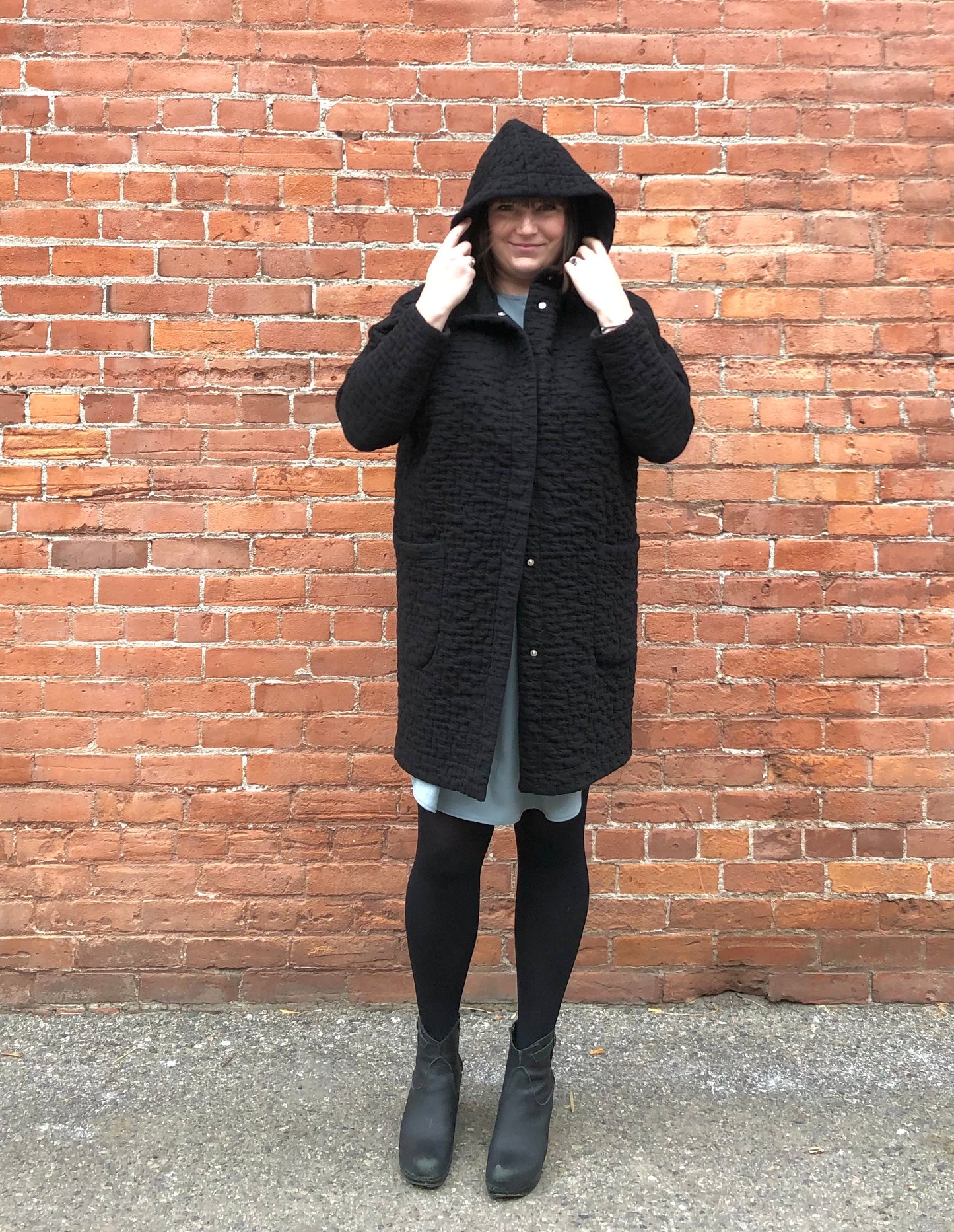 Pastel Autumn Coat in Black
