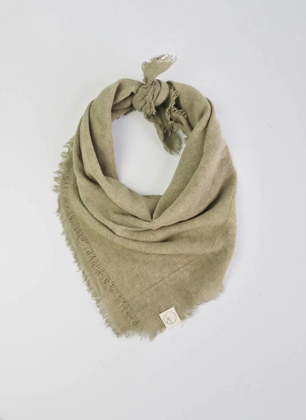 Eco Raw Studio - SS24 - Raw Silk Bandana in Sage Grey - Front 1
