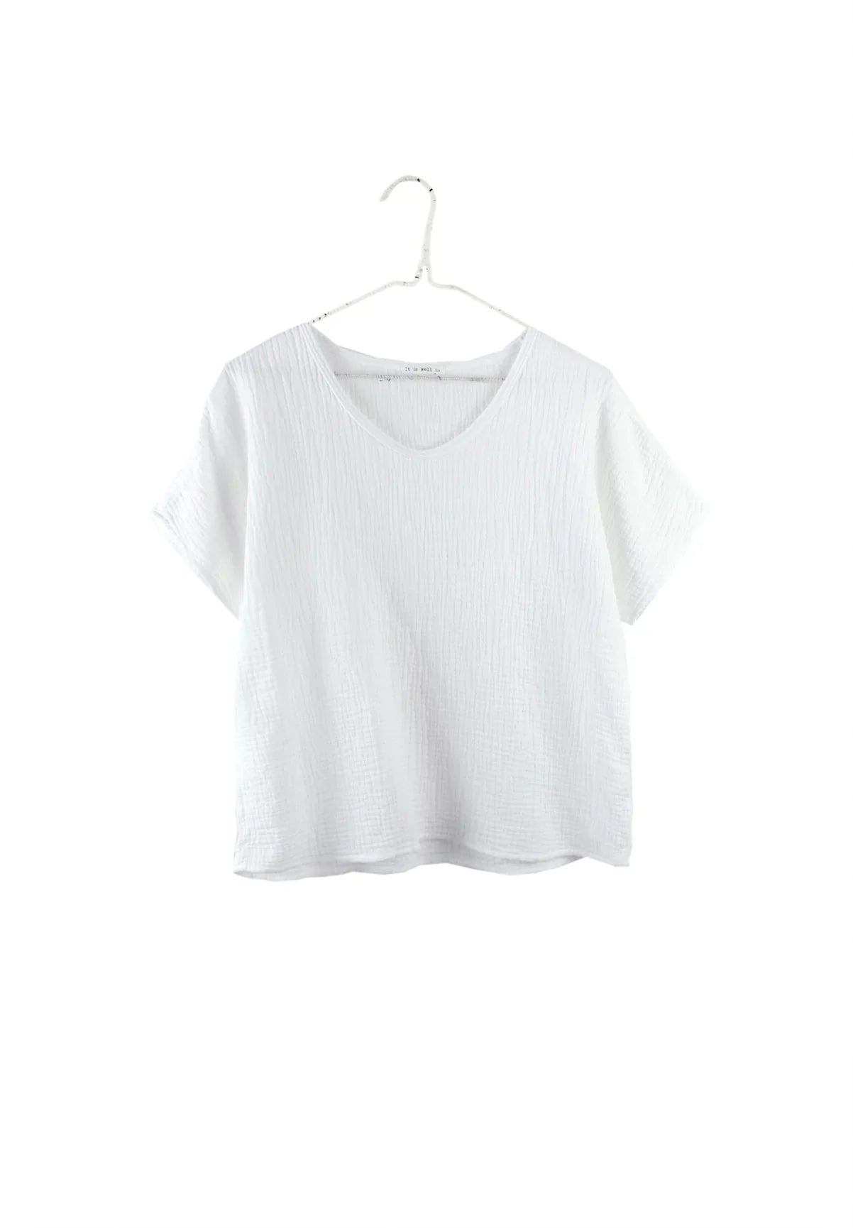 SS24 - It is Well L.A Organic Short Sleeves Gauze Top in Salt