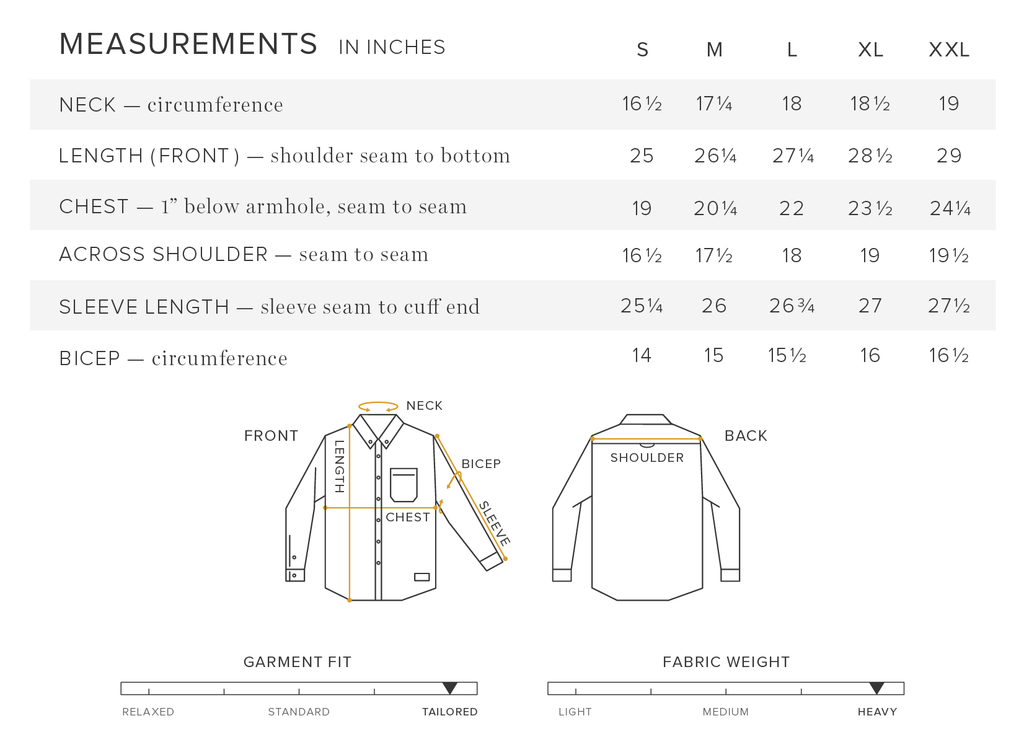 Anián - FW24 - Men's Modern Melton Wool in Oyster - size chart 11