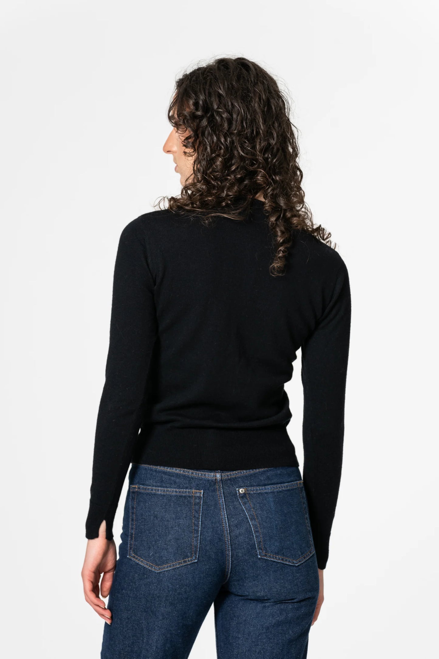 Dinadi - FW24 - Merino Cardigan in Black - back 2