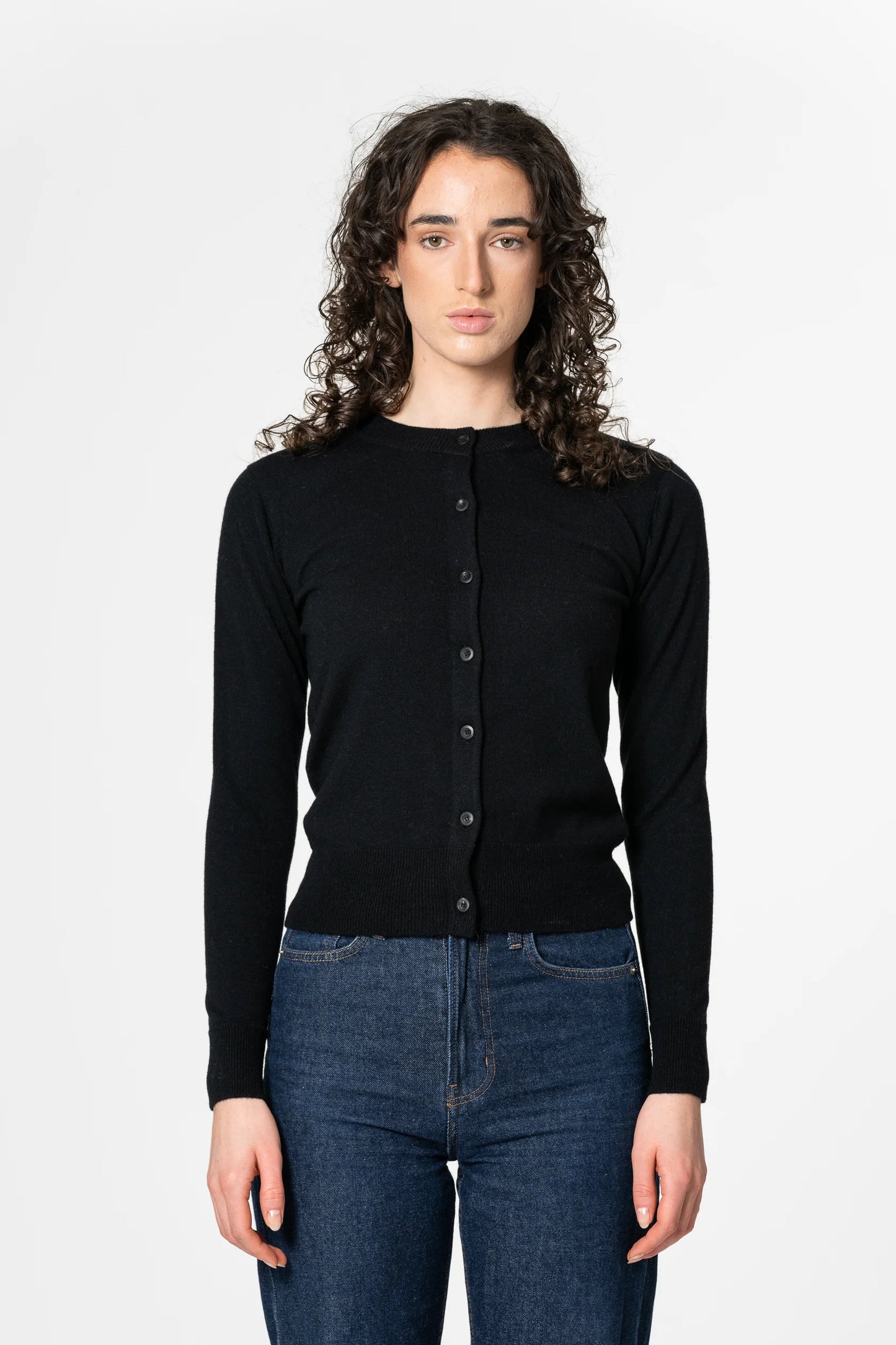 Dinadi - FW24 - Merino Cardigan in Black - front 3