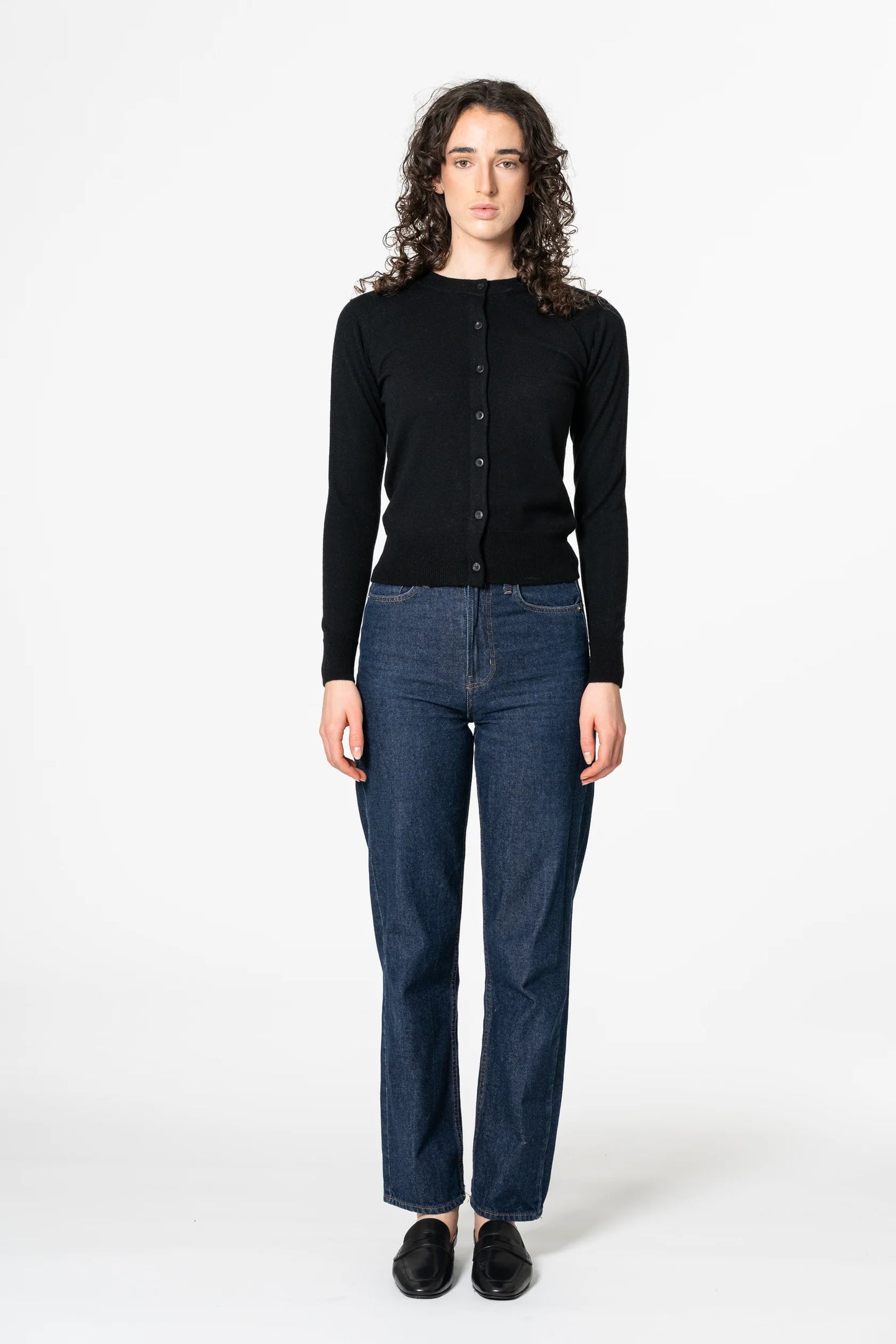 Dinadi - FW24 - Merino Cardigan in Black - front 5