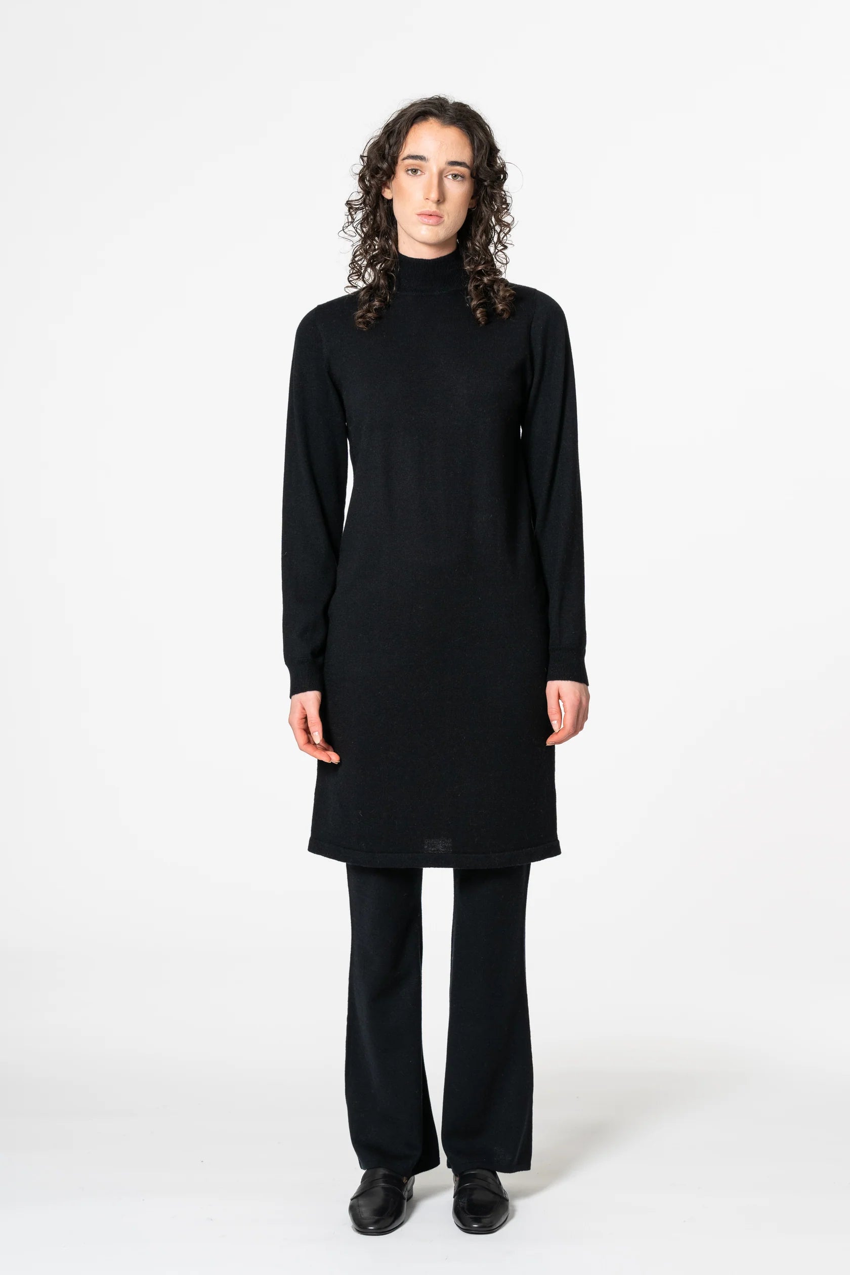 Dinadi - FW24 - Merino Dress in Black - front 2