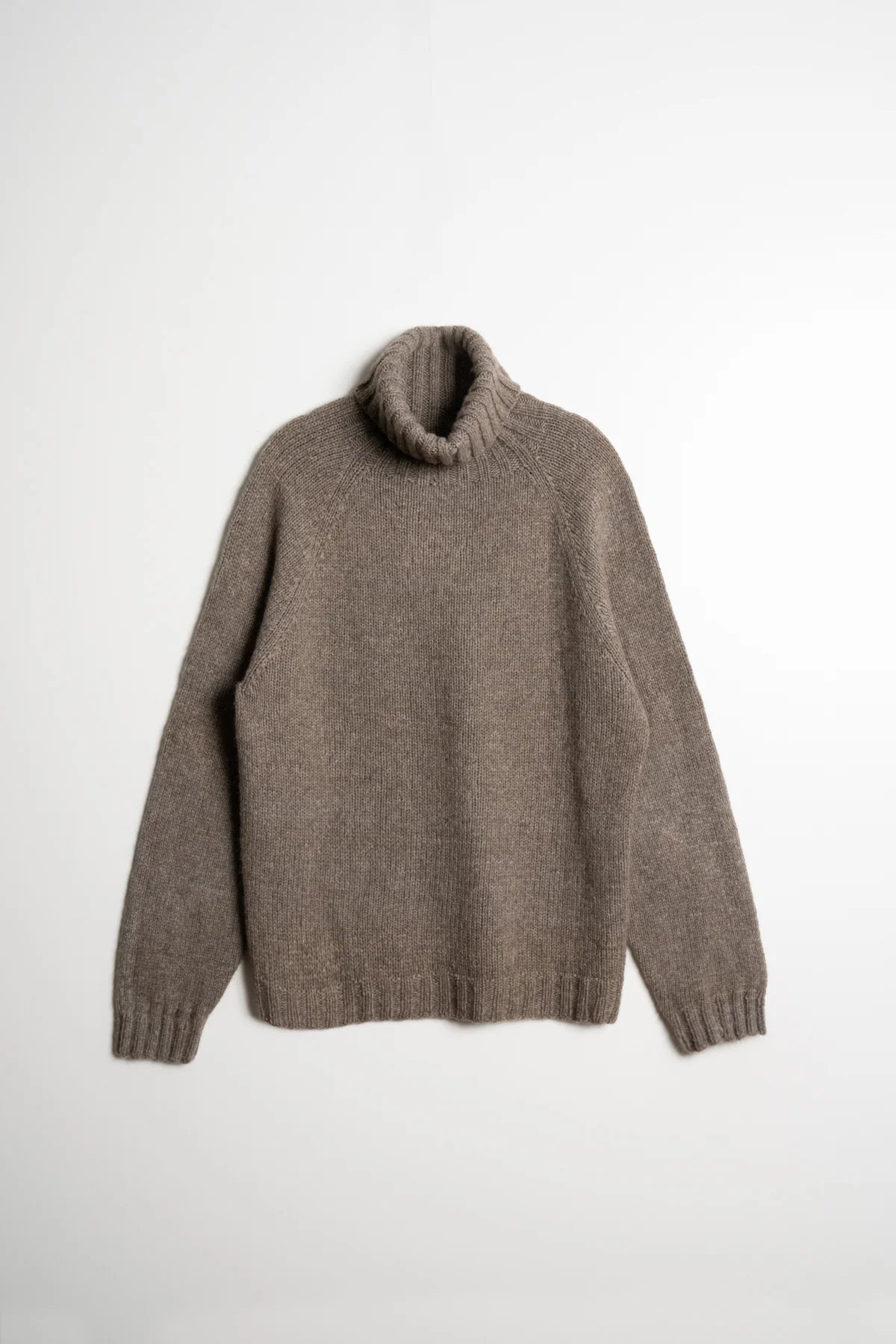 Dinadi - FW24 - Yak Handknit Turtleneck in Oat Brown - front display 5