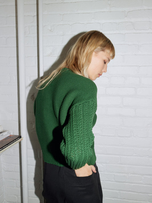 Eve Gravel - FW24 - Inas Sweater in Green - On model back 2
