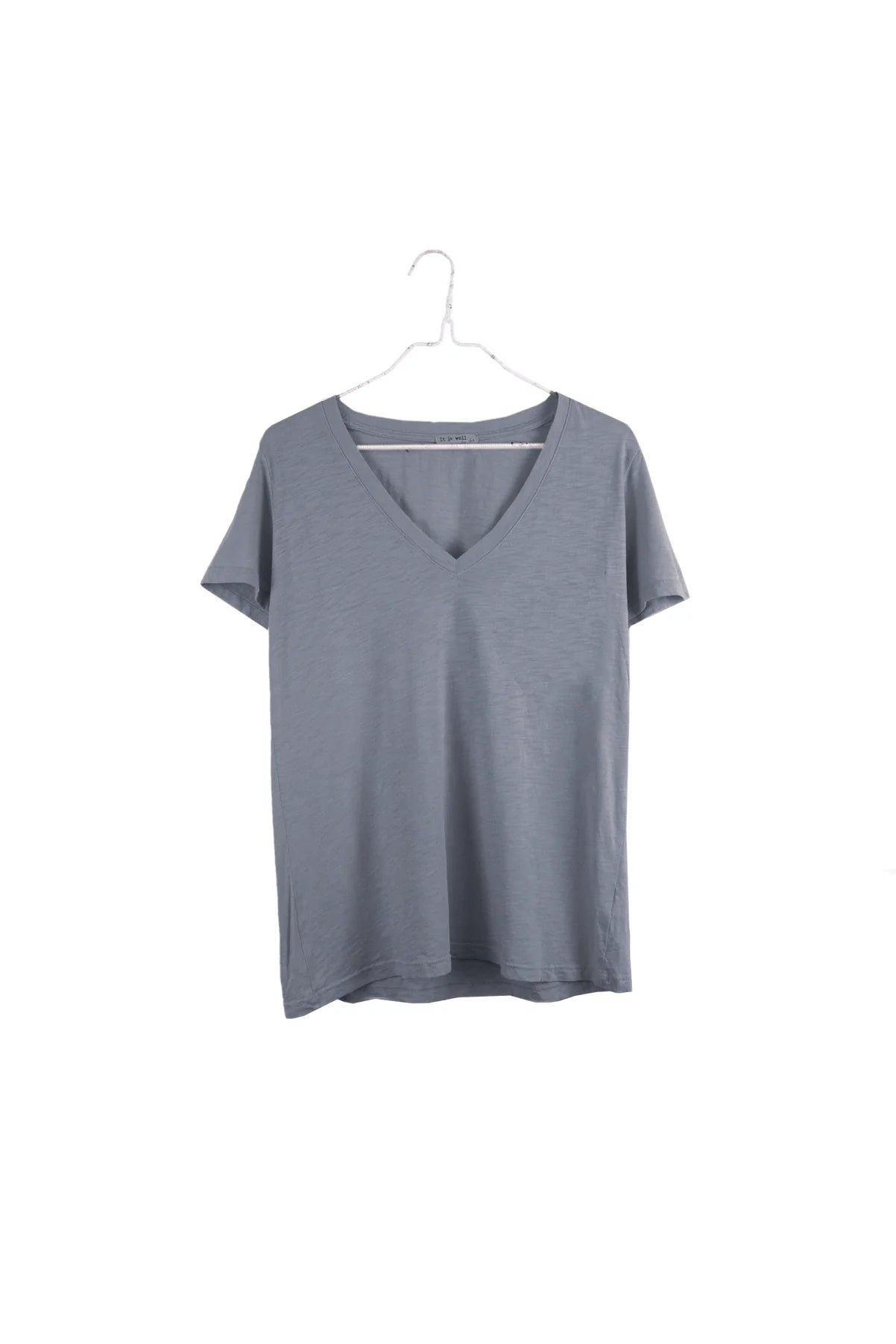 FW24 - It is Well L.A - Everyday V-Neck T-Shirt in Clay Blue