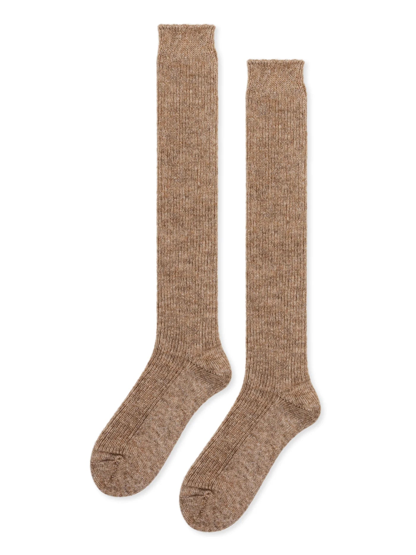 FW24 - hansel from basel Shaggy Alpaca Over the Knee Socks in Oatmeal 3