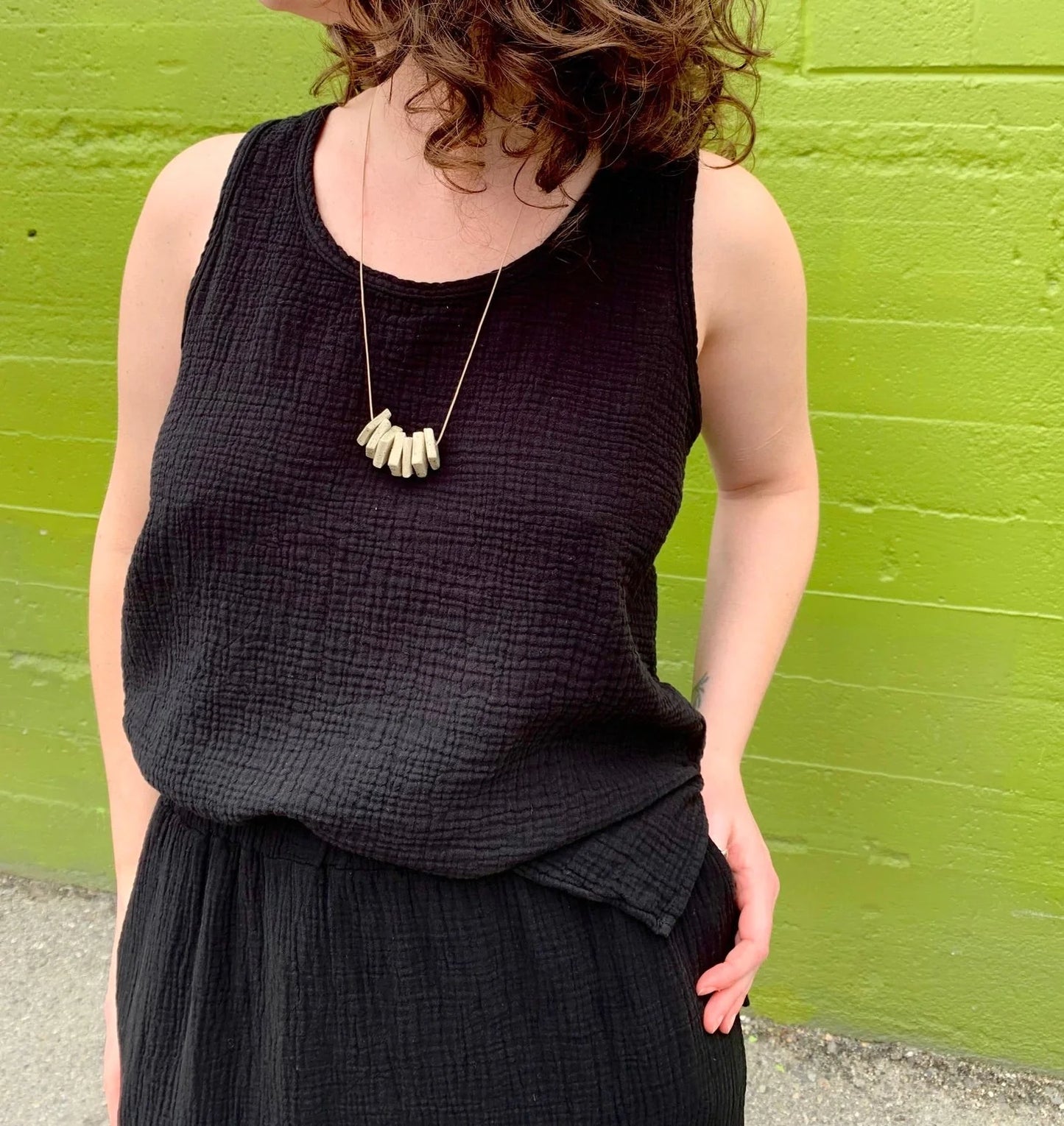 SS24 - It is Well L.A Organic Gauze Sleeveless Top in Black