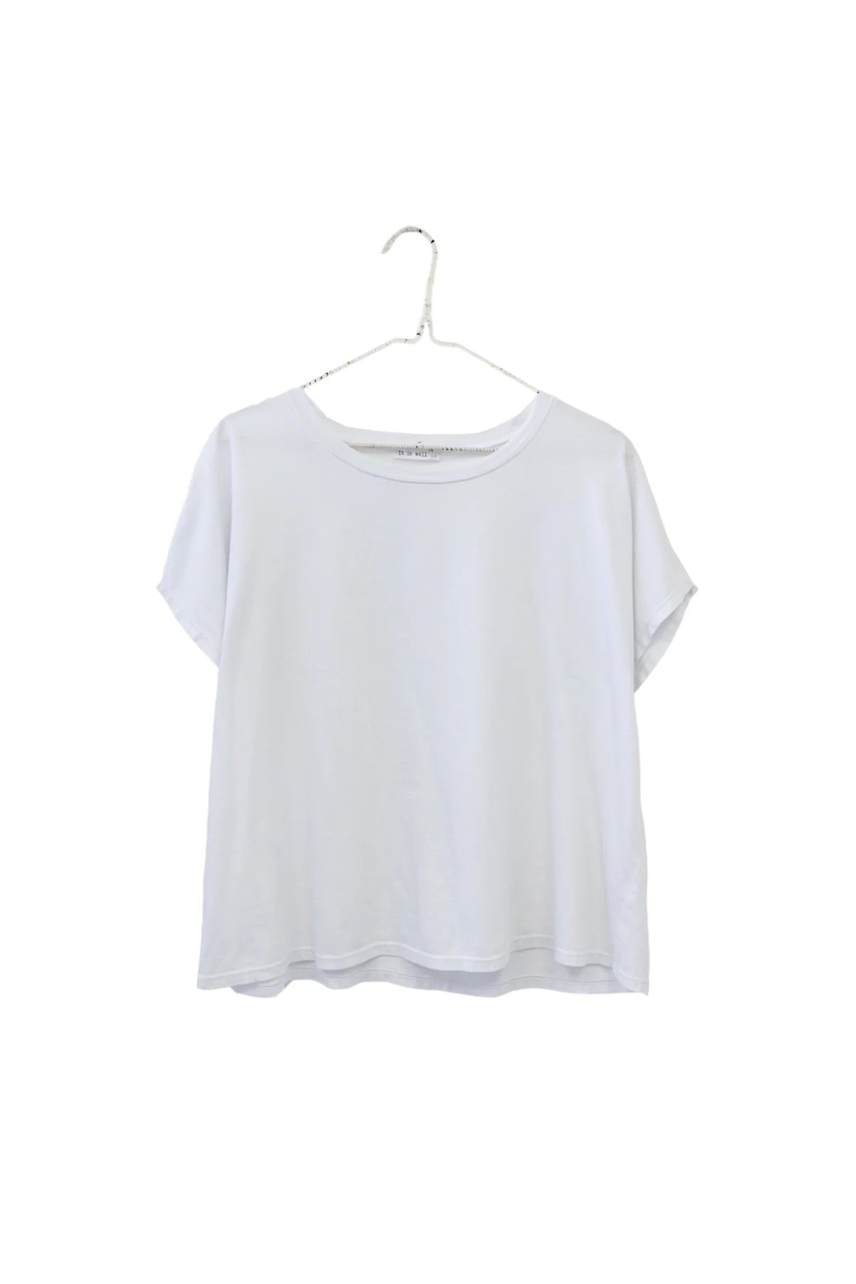 SS24 - It is Well L.A Organic Crewneck Boxy Tee in Salt - on display front 6