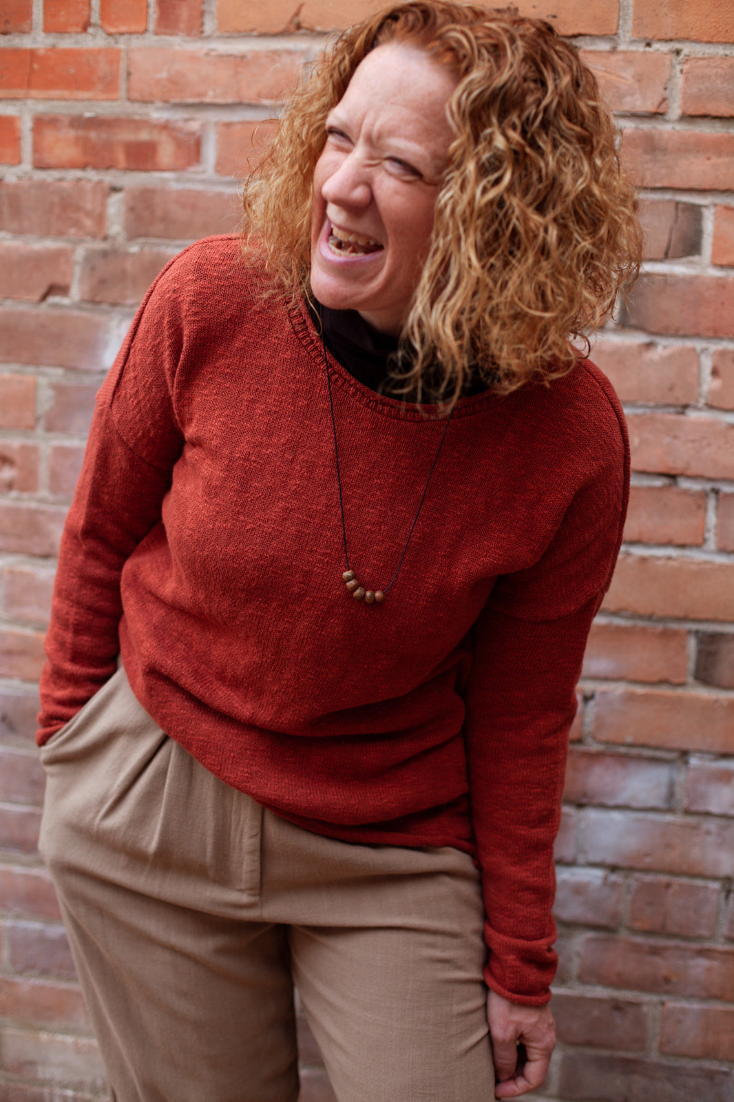 Milo & Dexter Knit Sweater in Burnt Sienna Fall 23/24