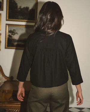Harly Jae Lucia Blouse in Black Raw Silk FAll 23/24