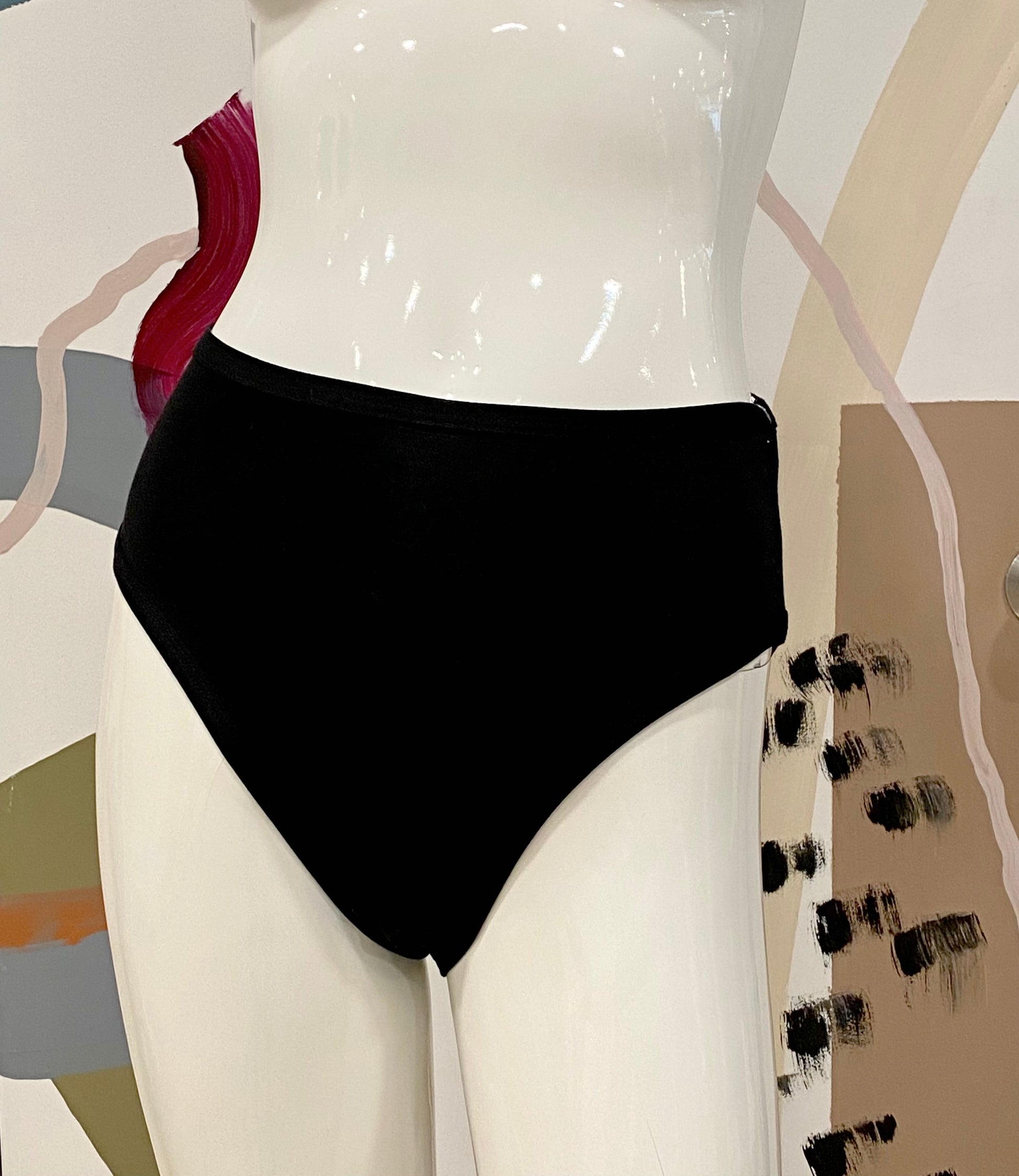 Mary Young - SS24 - Alta High Brief in Black - on mannequin Front 1