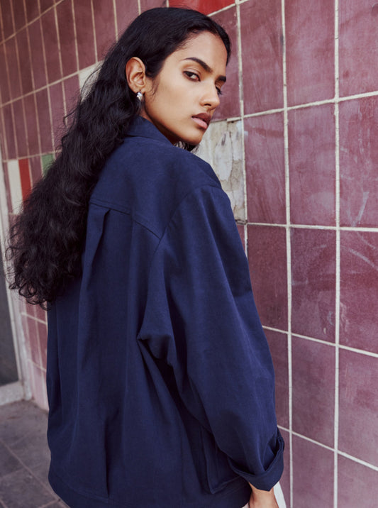 Bomber Jacket Daynight in Marine