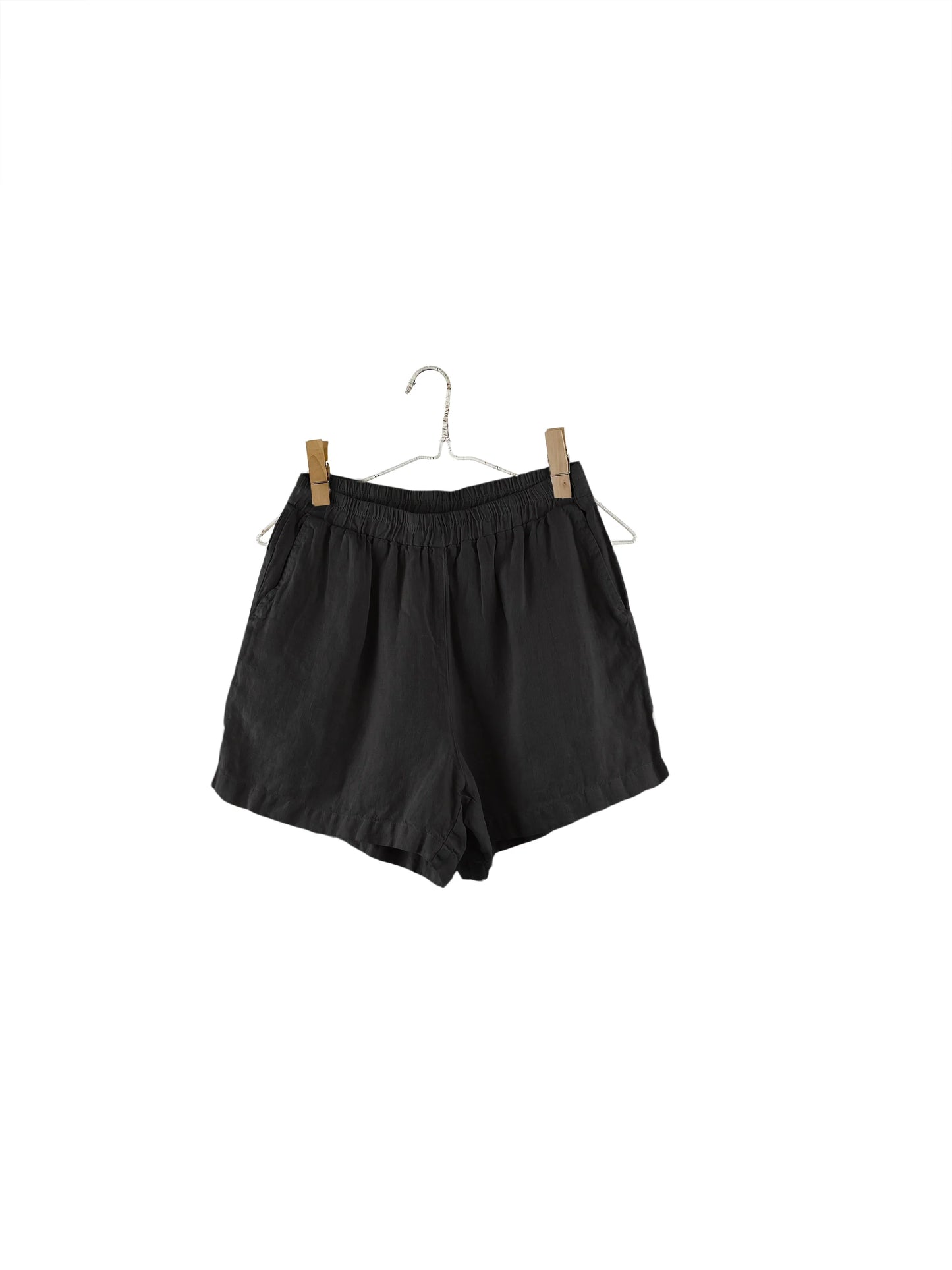 SS24 - It is Well L.A - Linen Shorts in Black - on display front 5