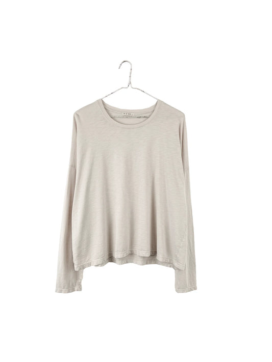 Long Sleeve Relaxed Tee in Natural