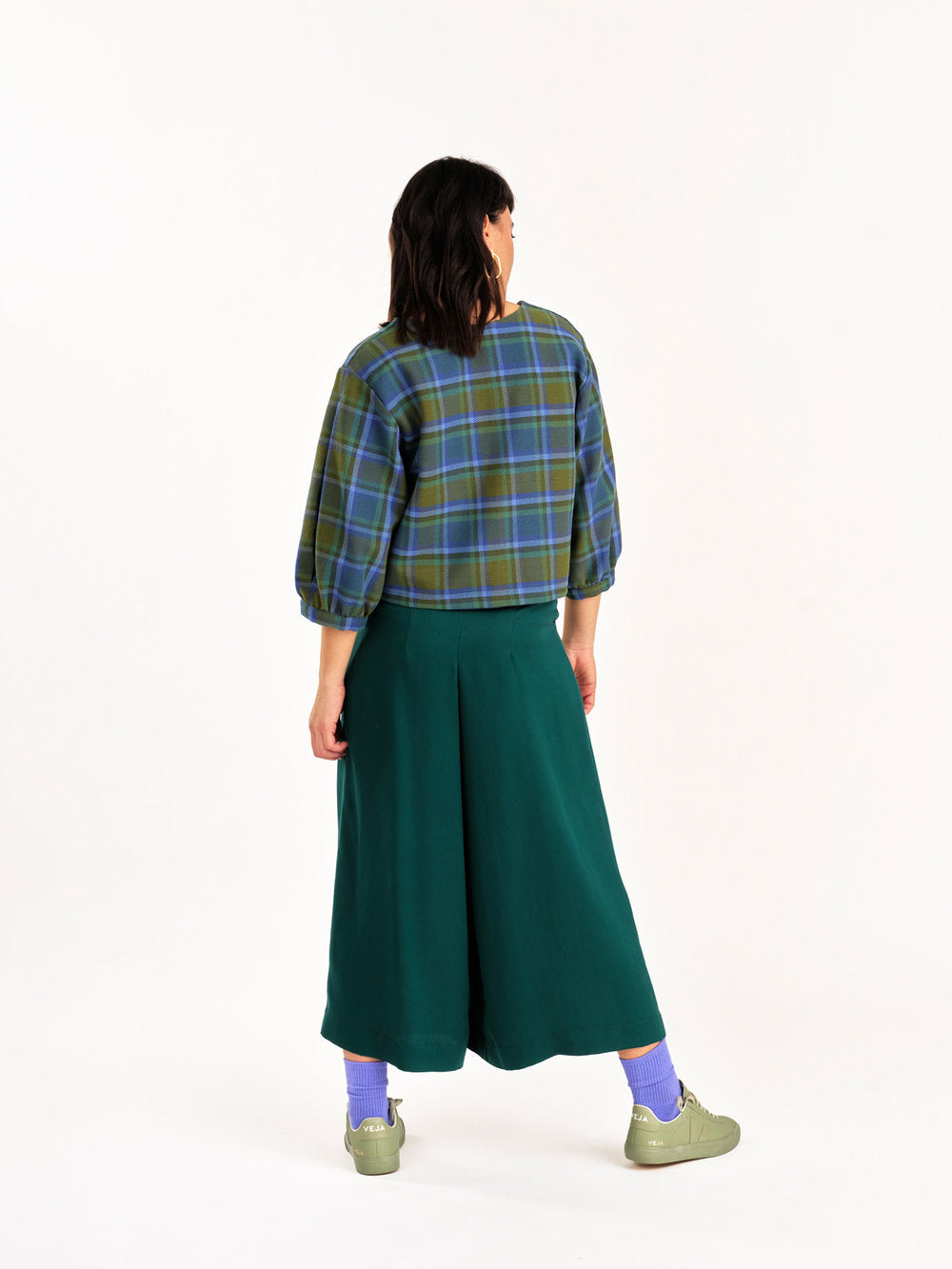 Jennifer Glasgow - FW24 - Love Top in Plaid - on model back 3