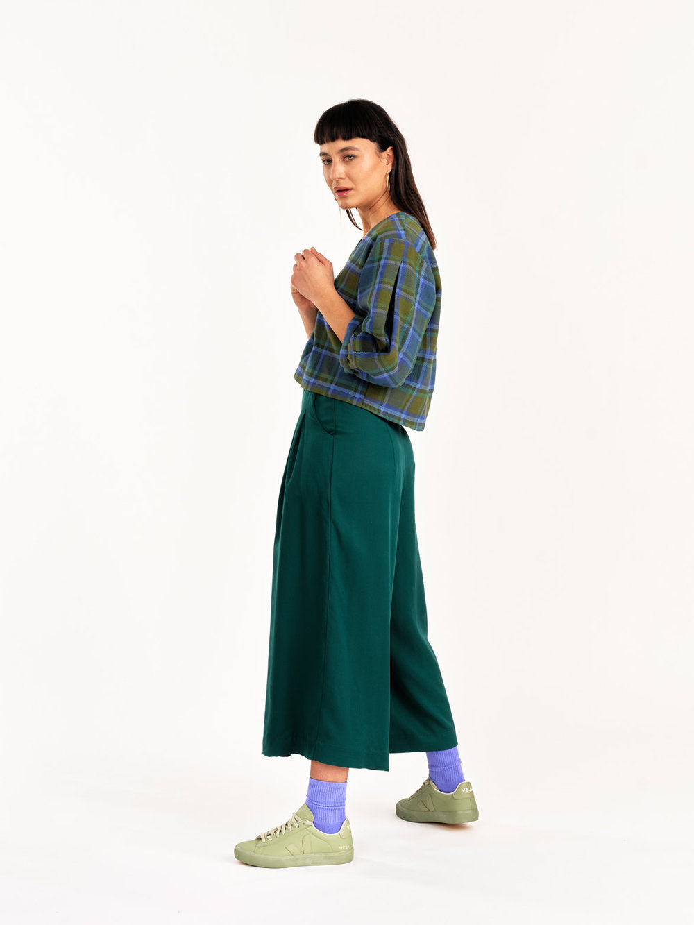 Jennifer Glasgow - FW24 - Love Top in Plaid - on model side 4