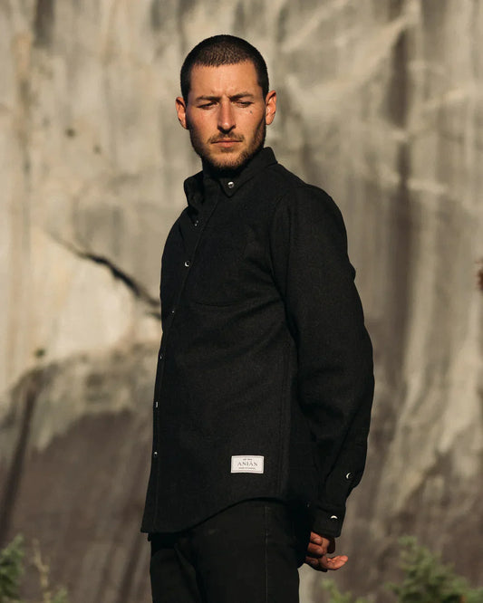 Men's 17oz Modern Melton Wool in Charcoal