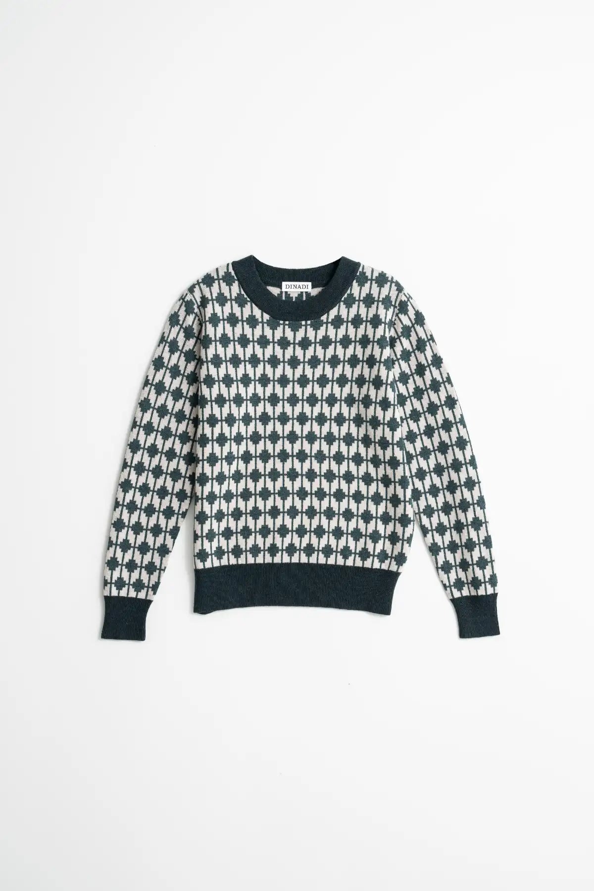 Merino Dhaka Sweater in Dragonfly Green