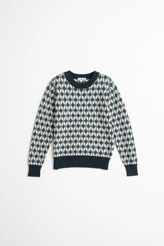 Merino Dhaka Sweater in Dragonfly Green