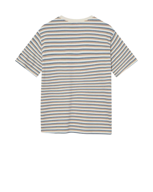 Diaz Stripe O-Neck Short Sleeve Tee in Ecru