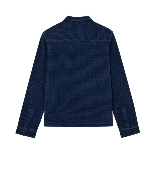 Mos Mosh Dobby Indigo Jacket Blue corduroy jacket back flat lay