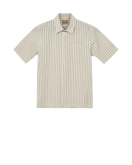 MOS MOSH Gallery Marlon Stripe Shirt Seneca Rock – men's cotton shirt, Canada frontlay view of front
