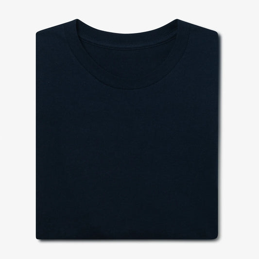 Milo & Dexter - FW24 - Classic Cotton T-Shirt in Navy - on display folded 2
