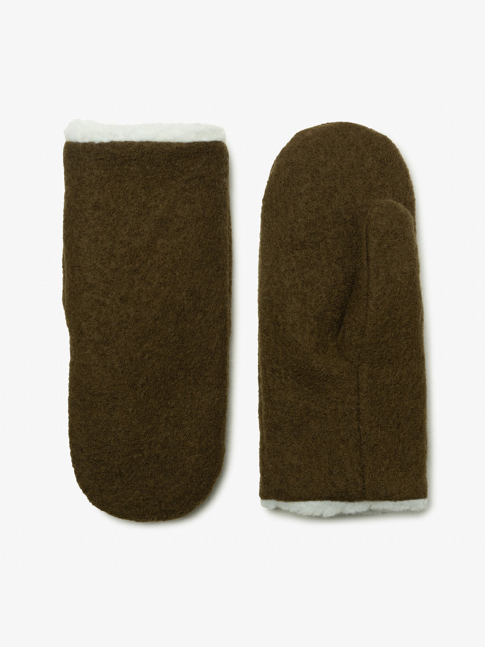 Milo & Dexter - FW24 - Merino Wool Mittens in Oregano - on display 1