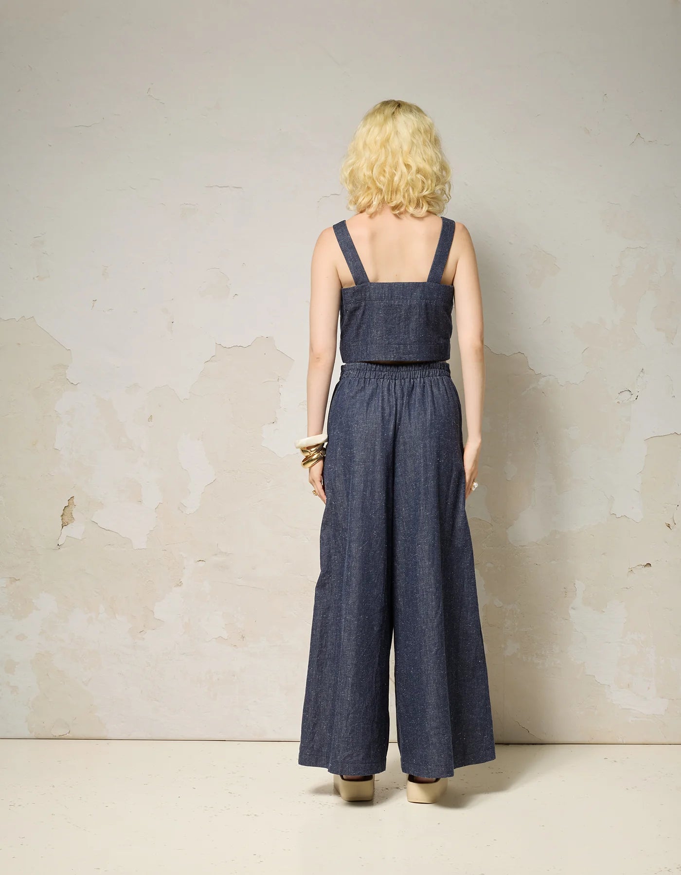 Rama Pants in Denim Speckle Indigo