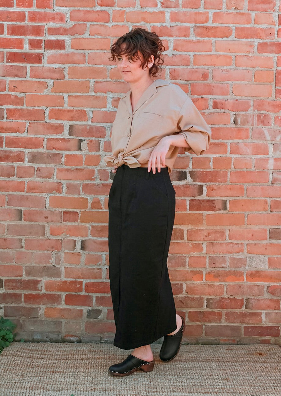 House Blouse in Sand Raw Silk