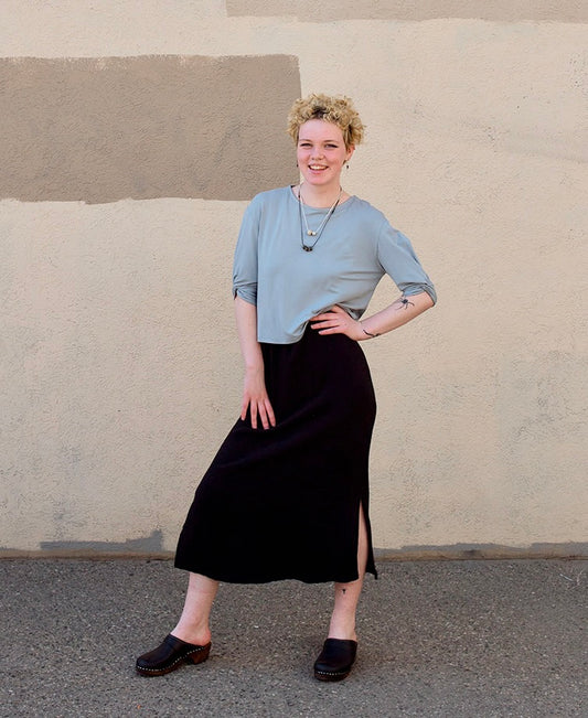 Skimmia Top in Dove Blue