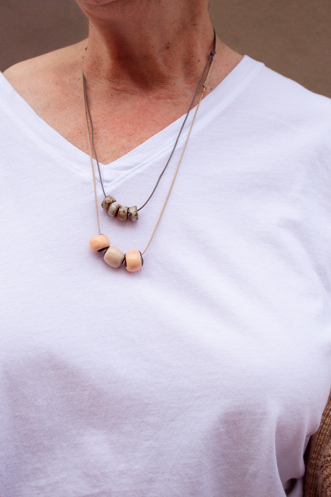 Organic V-Neck Boxy Tee in Salt