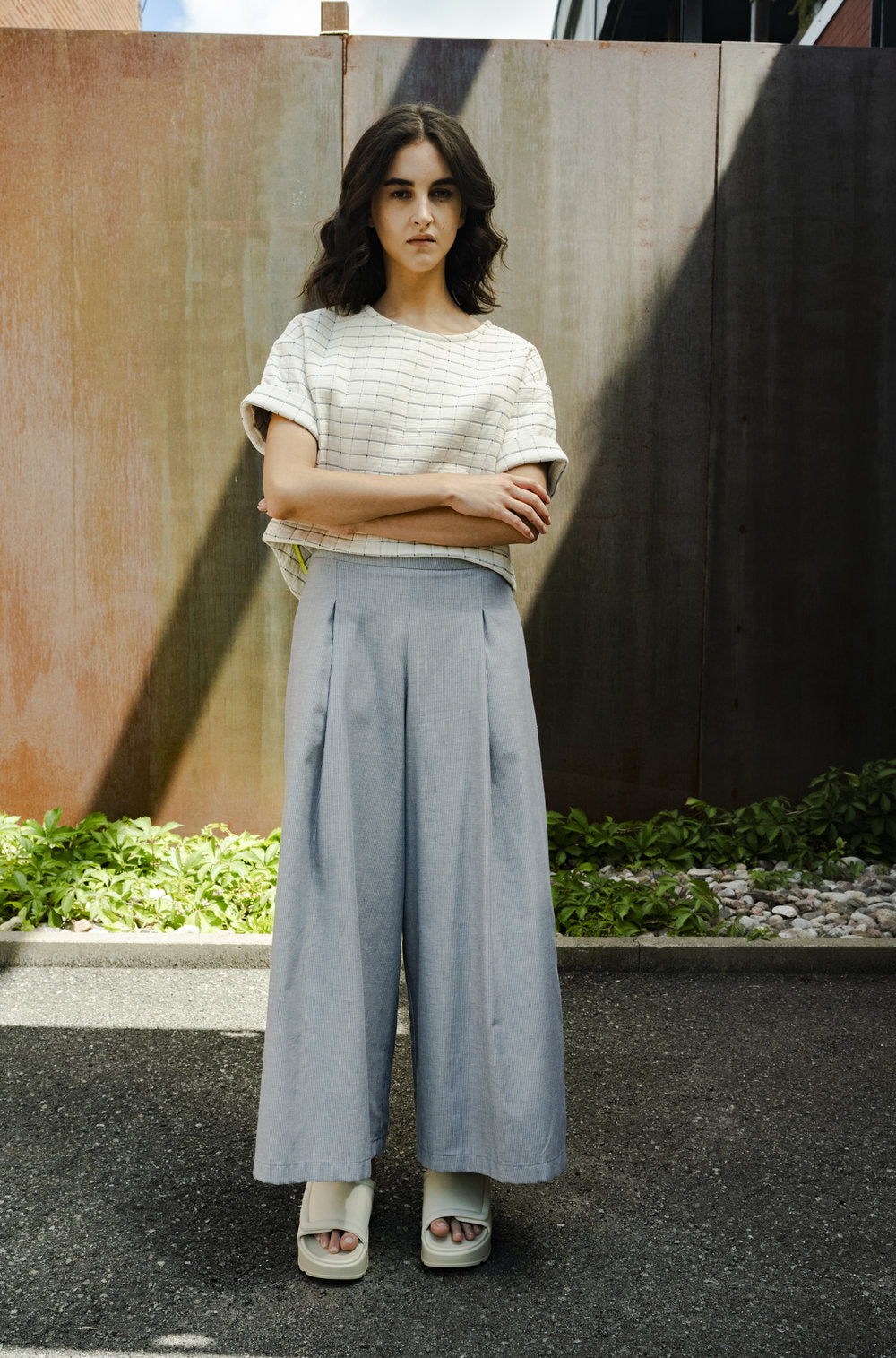 Sao Paulo Pants in Blue Stripe Cotton