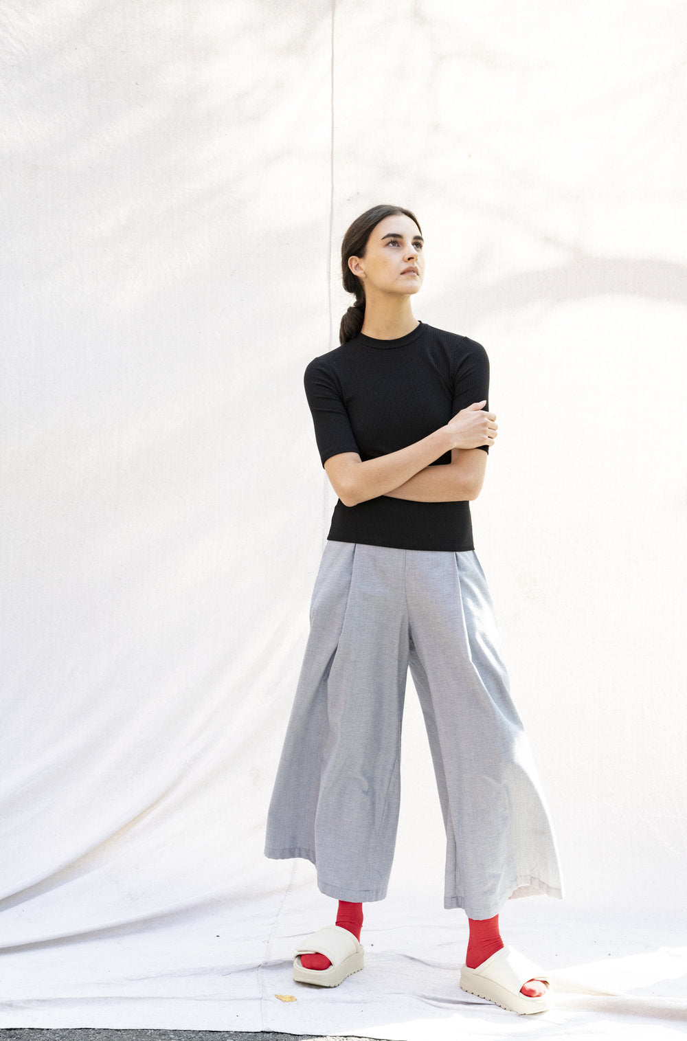 Sao Paulo Pants in Blue Stripe Cotton
