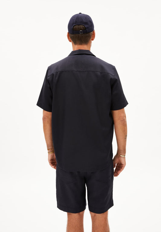 SS25 - ARMEDANGELS - Baartek Shirt Shortsleeve in Night Sky - back 2