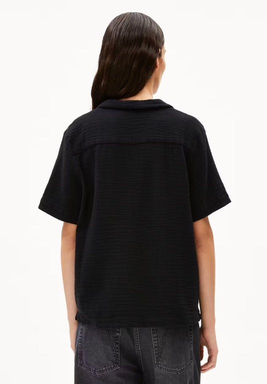 SS25 - ARMEDANGELS - Maaite Musselin Blouse in Black - back 2