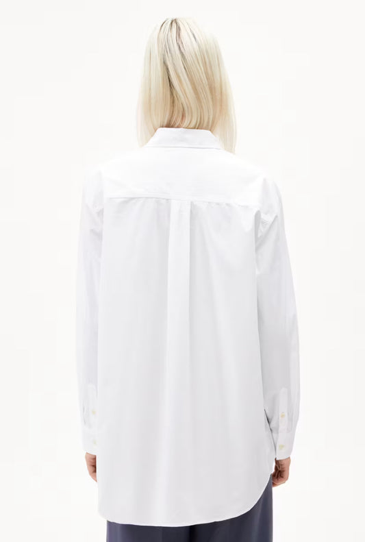 SS25 - ARMEDANGELS - Maalgaa Blouse in White - back 2