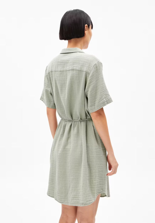 SS25 - ARMEDANGELS - Mabelaa Musselin Dress in Seagreen - back 2