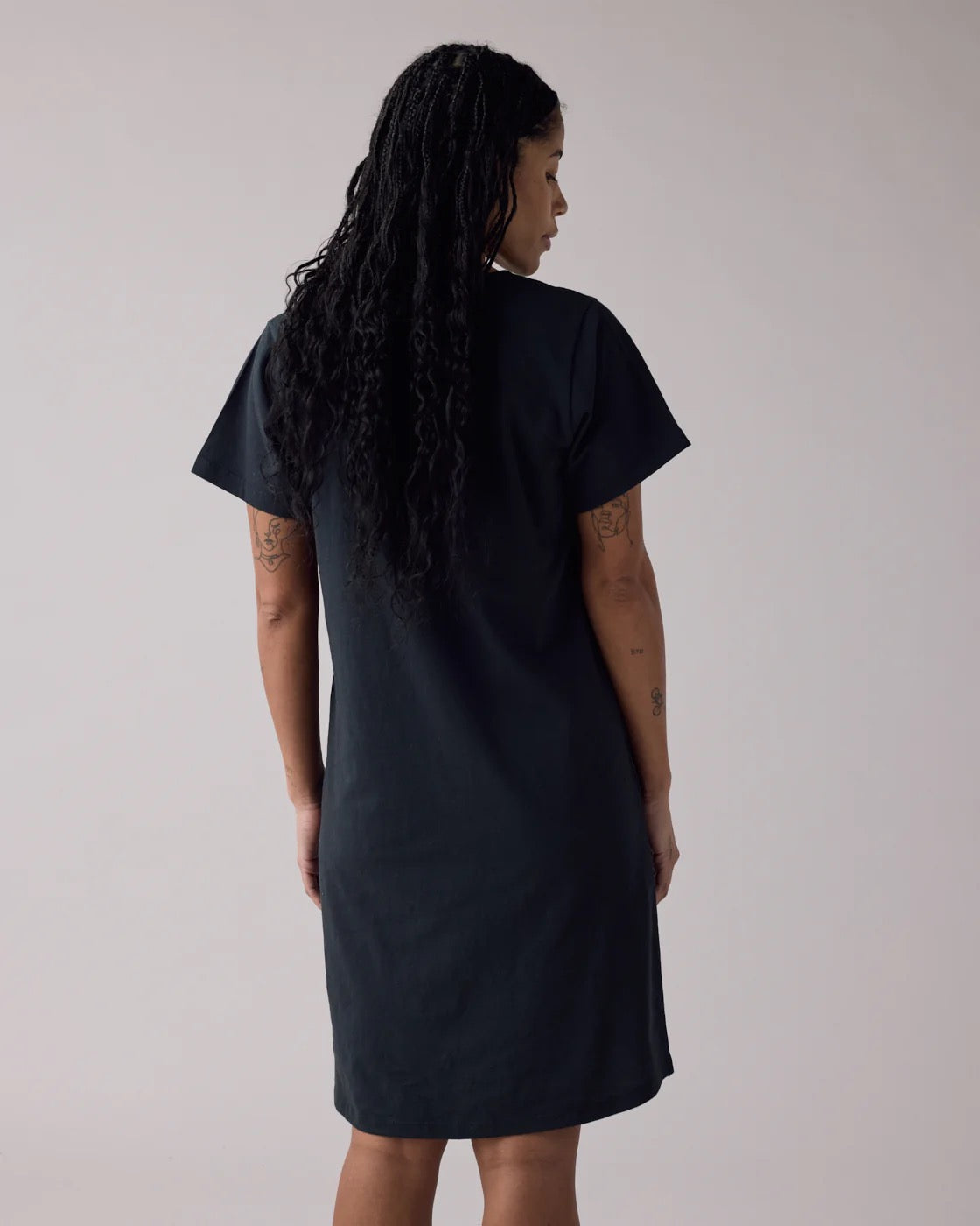 SS25 - Anián - The Circular Tee Dress in Black - back 3