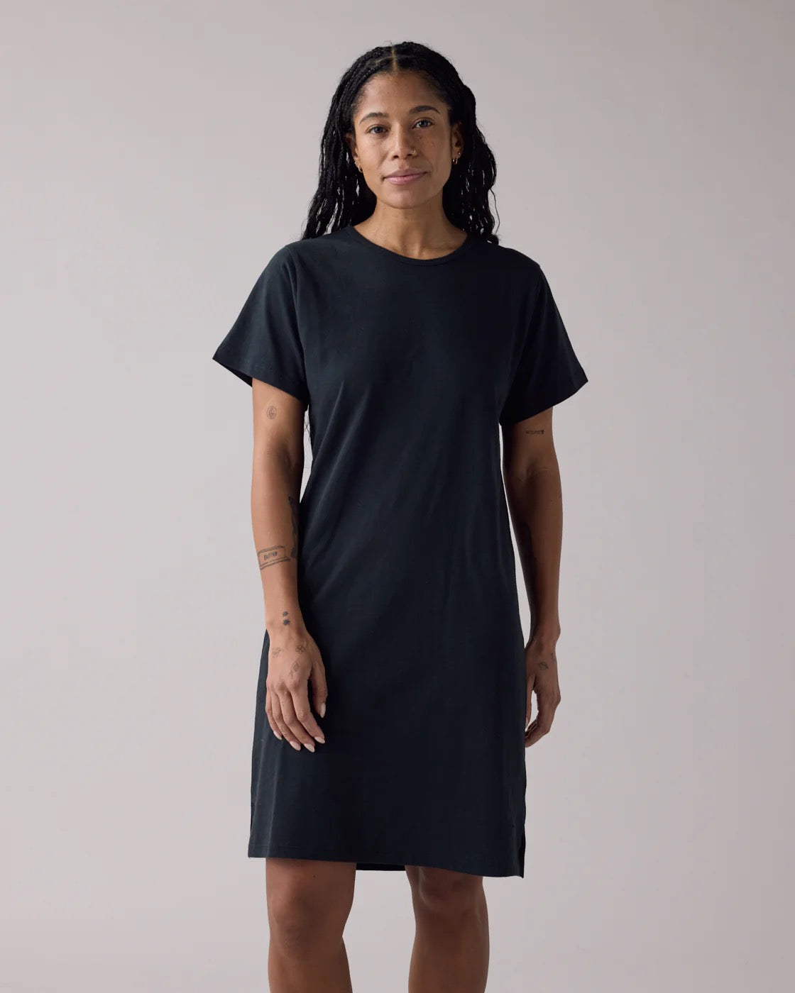 SS25 - Anián - The Circular Tee Dress in Black - front 1
