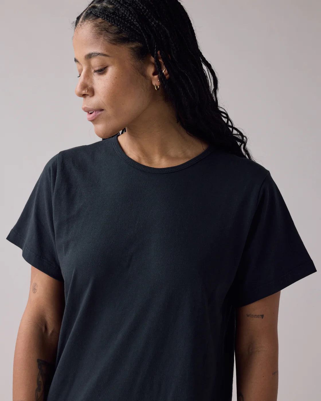 SS25 - Anián - The Circular Tee Dress in Black - front close up 5
