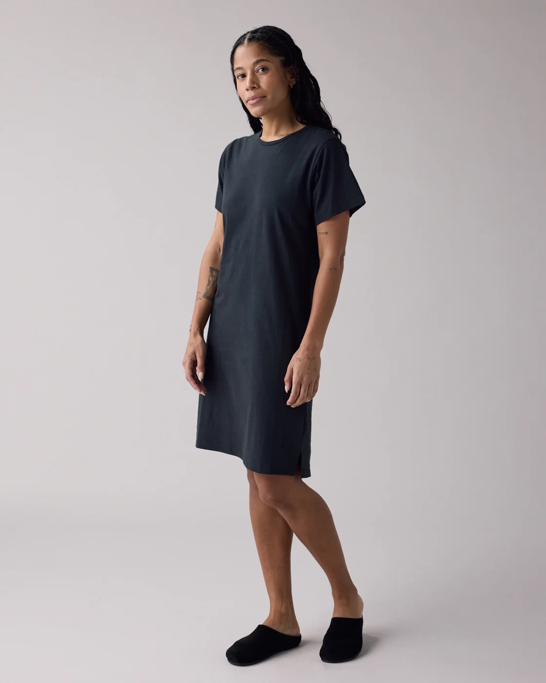 SS25 - Anián - The Circular Tee Dress in Black - side 2