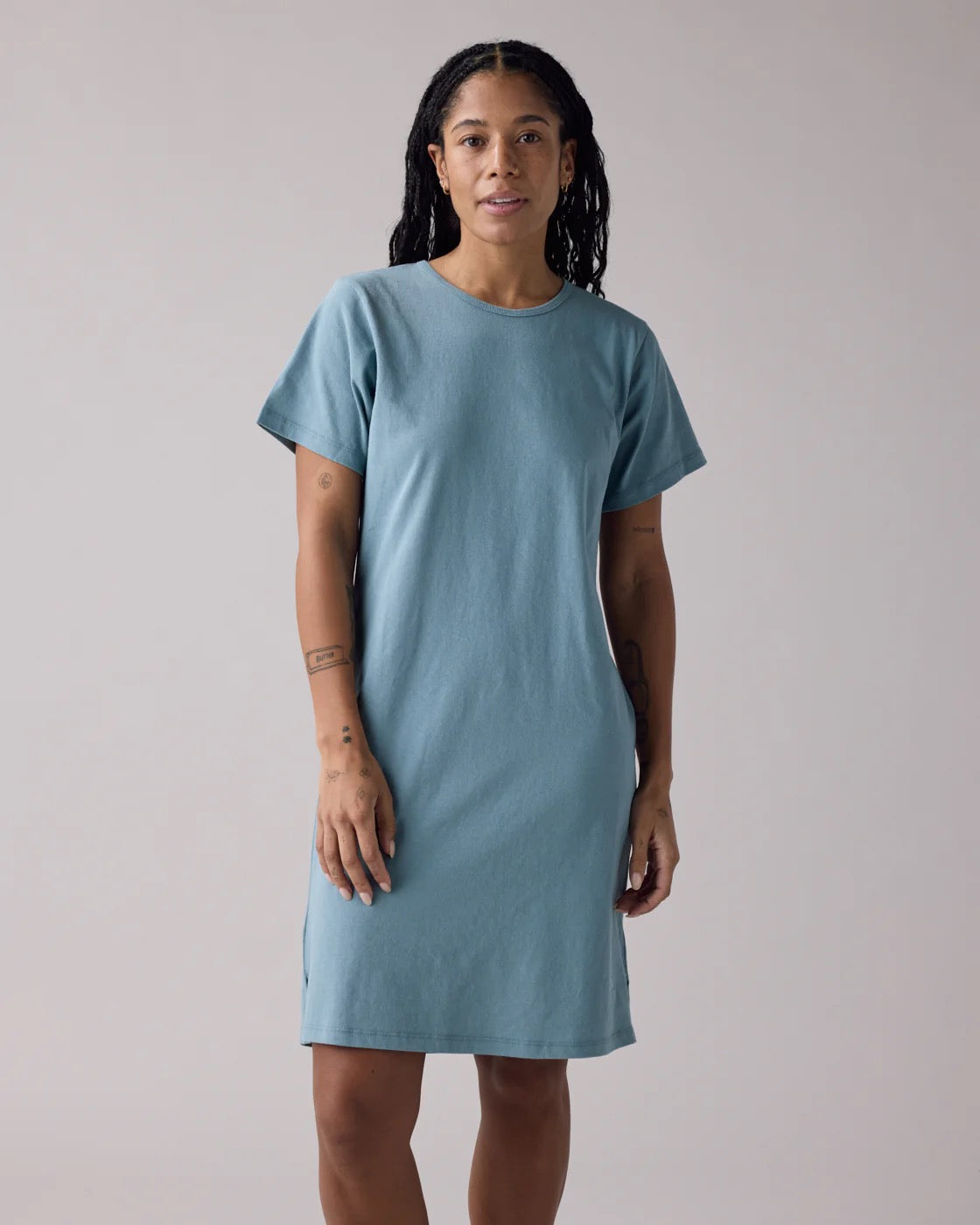SS25 - Anián - The Circular Tee Dress in Cove - front 1