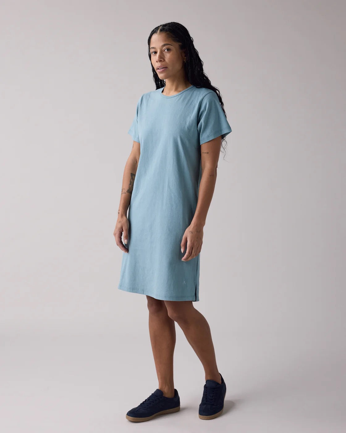 SS25 - Anián - The Circular Tee Dress in Cove - side 3